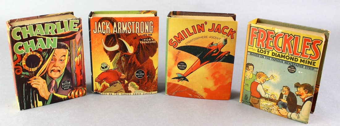 Charlie Chan, Smilin Jack, Jack Armstrong, Freckles Big Little Books (1 of 4)