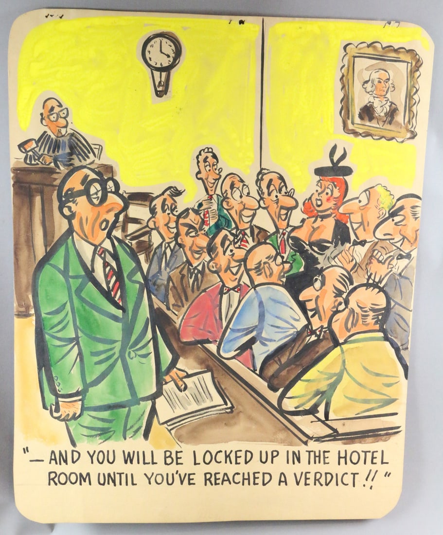 Peter Arno Original Illustration  Verdict (1 of 3)