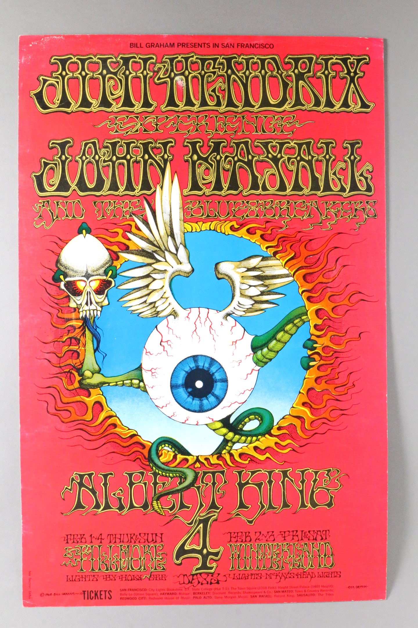 Jimi Hendrix Flying Eyeball 2nd Print Rare BG105 (1 of 7)