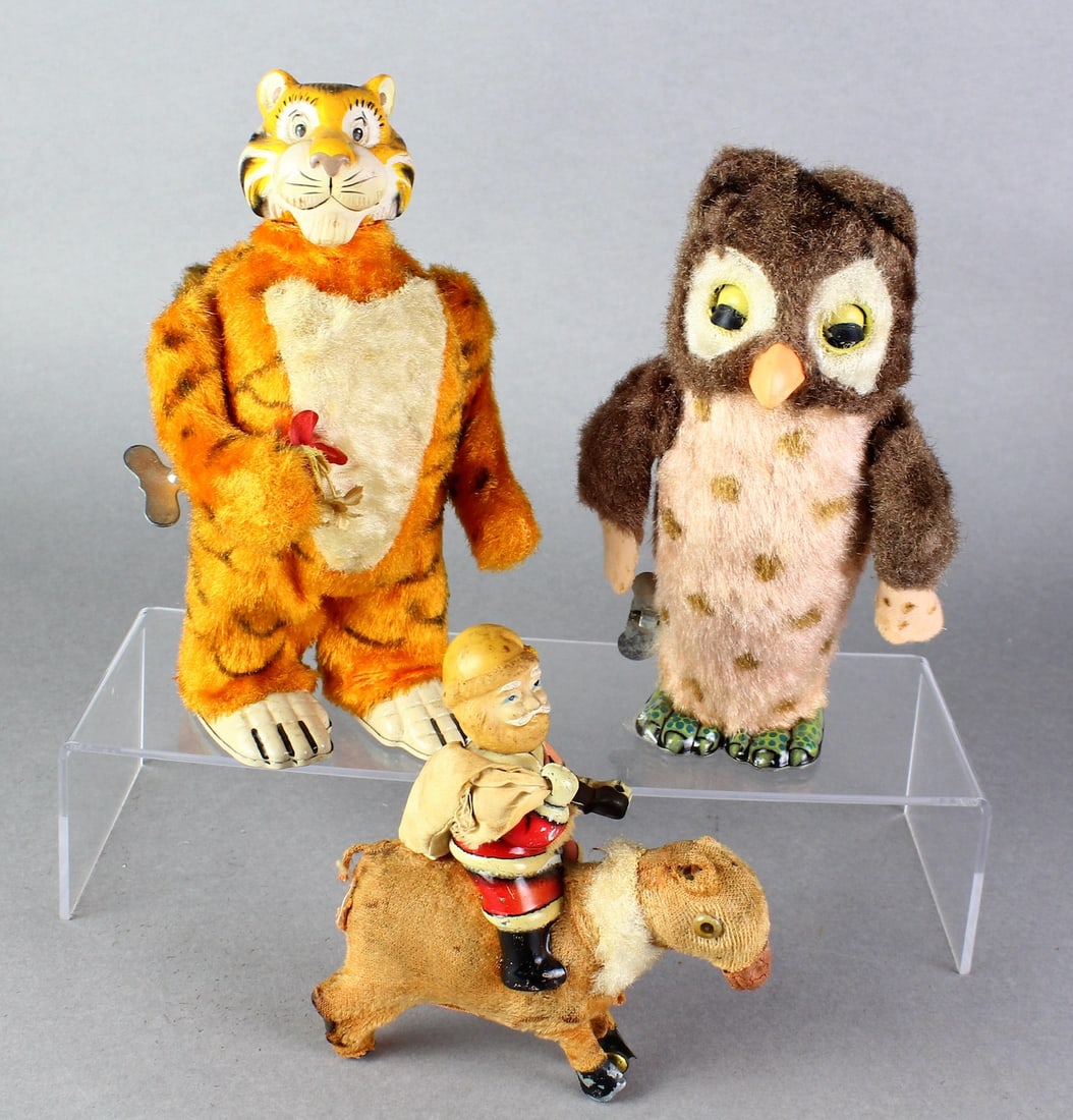 Marx Wind Up Tiger & Owl & Japan Santa (1 of 3)