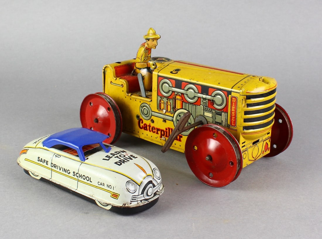 Marx Tin Tractor & Safe Driving School Car (1 of 4)