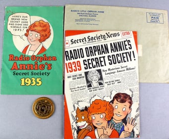 1935 & 39 Radio Orphan Annie Secret Coder &Mailer