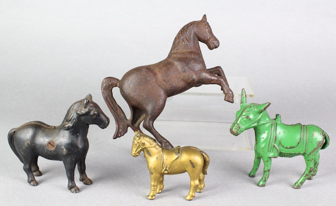 Horse & A.C. Williams Donkey Cast Iron Banks (1 of 2)