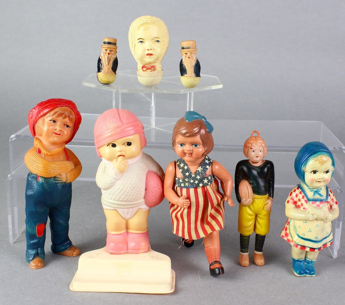 Celluloid Football, Patriotic, Uncle Sam, Jackie Coogan Figures (1 of 1)