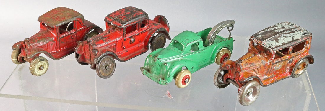 Cast Iron Cars Hubley, Arcade, Williams: 1930s Cast Iron Cars- Hubley, Arcade, A C Williams 4 inches