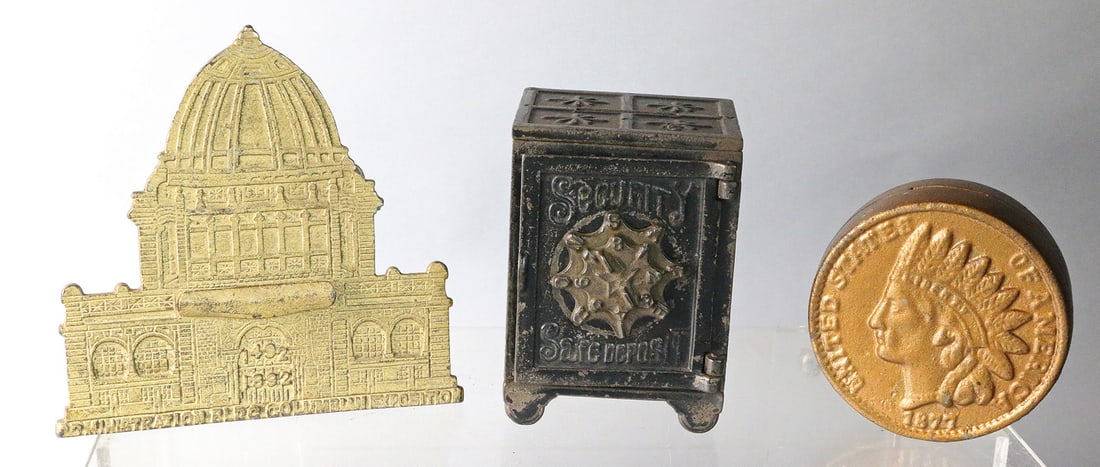 Cast Iron Still Bank Lot (1 of 2)