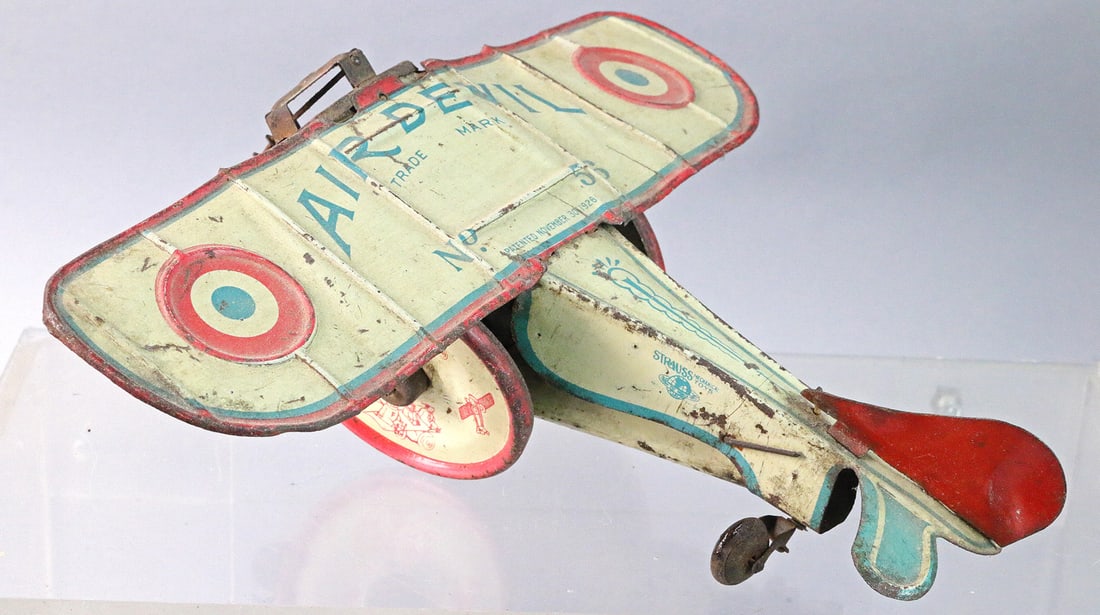 Strauss Air Devil Tin Litho Plane (1 of 3)