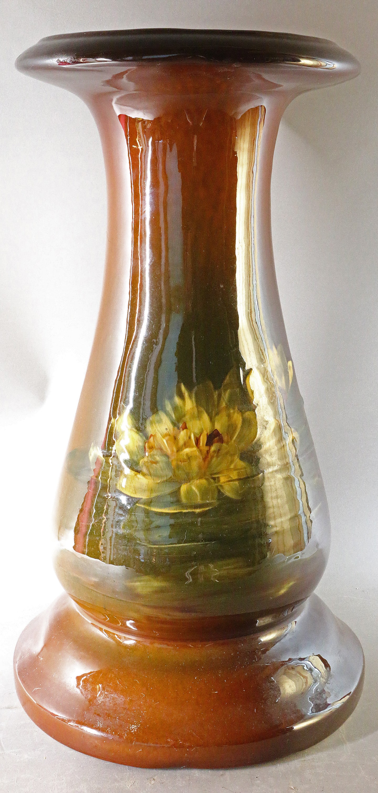 Roseville Early Hand Painted Rozane Pedestal: Roseville Early Hand Painted Pedestal 18 inches