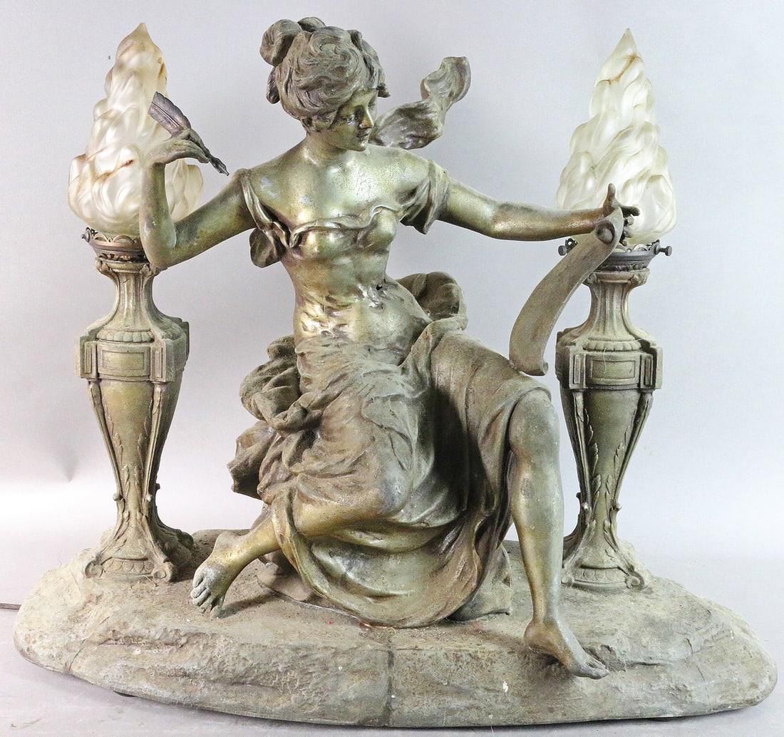 French Spelter 1920 Lamp (1 of 3)