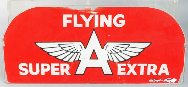 Flying A Super Extra Gas Pump Glass Insert Orig