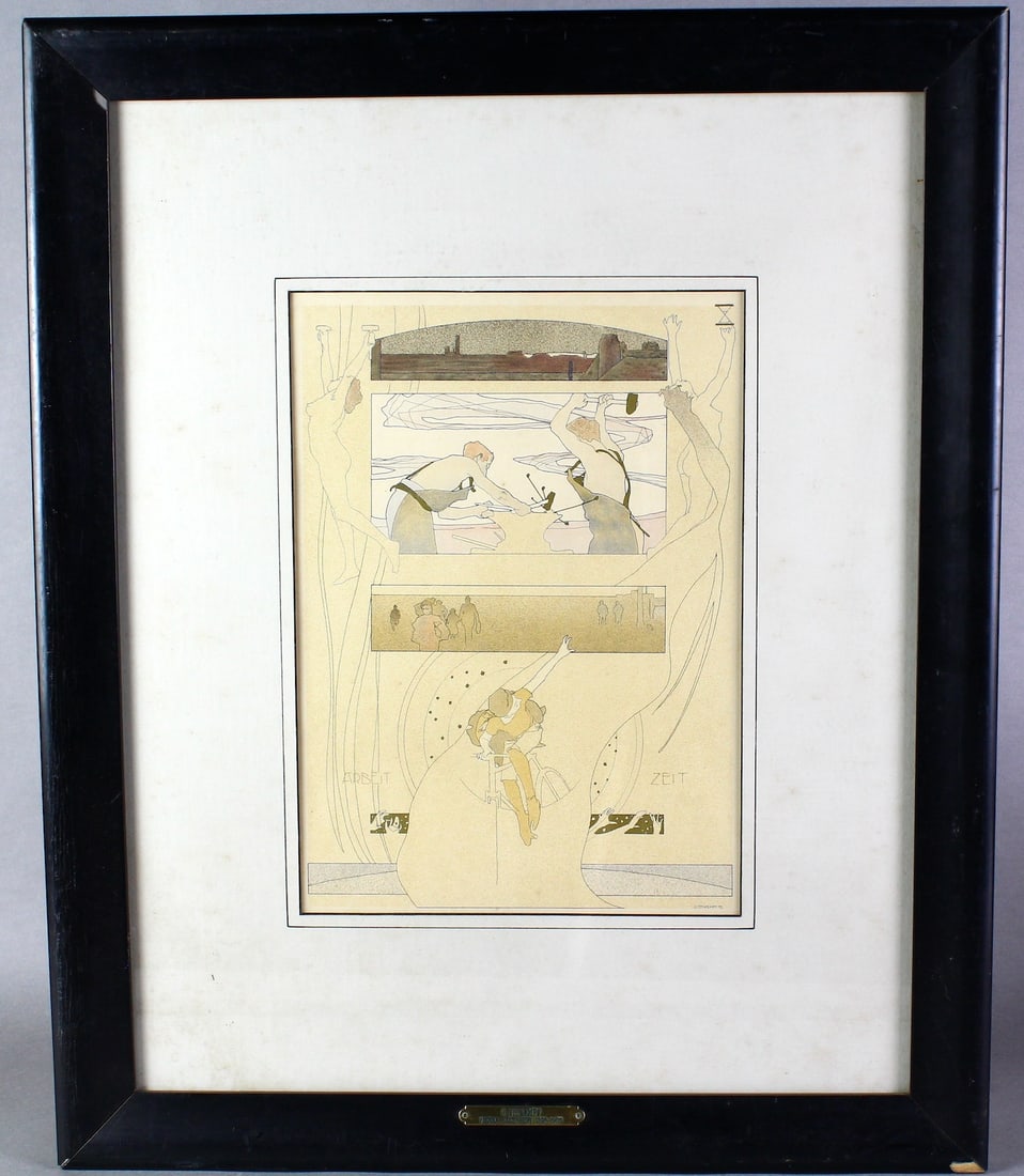 1900s Vienna Secession Gottlieb Kempf Lithograph (1 of 4)