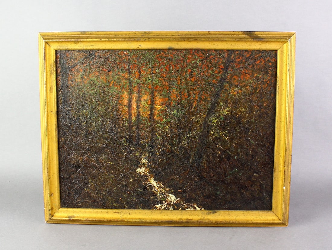 Hickey Signed Oil Painting Forest (1 of 3)