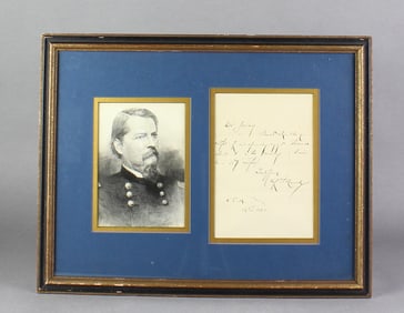 General Winfield Scott Hancock Signed Letter Framed COA