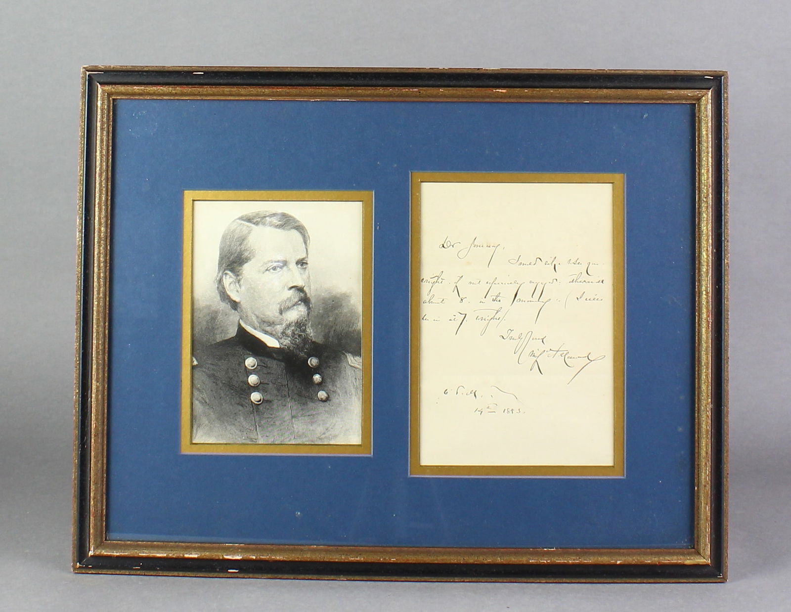 General Winfield Scott Hancock Signed Letter Framed COA (1 of 3)