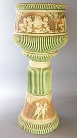 Roseville Donatello Jardiniere and Pedestal