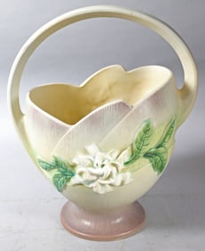 Roseville Gardenia Handled Basket
