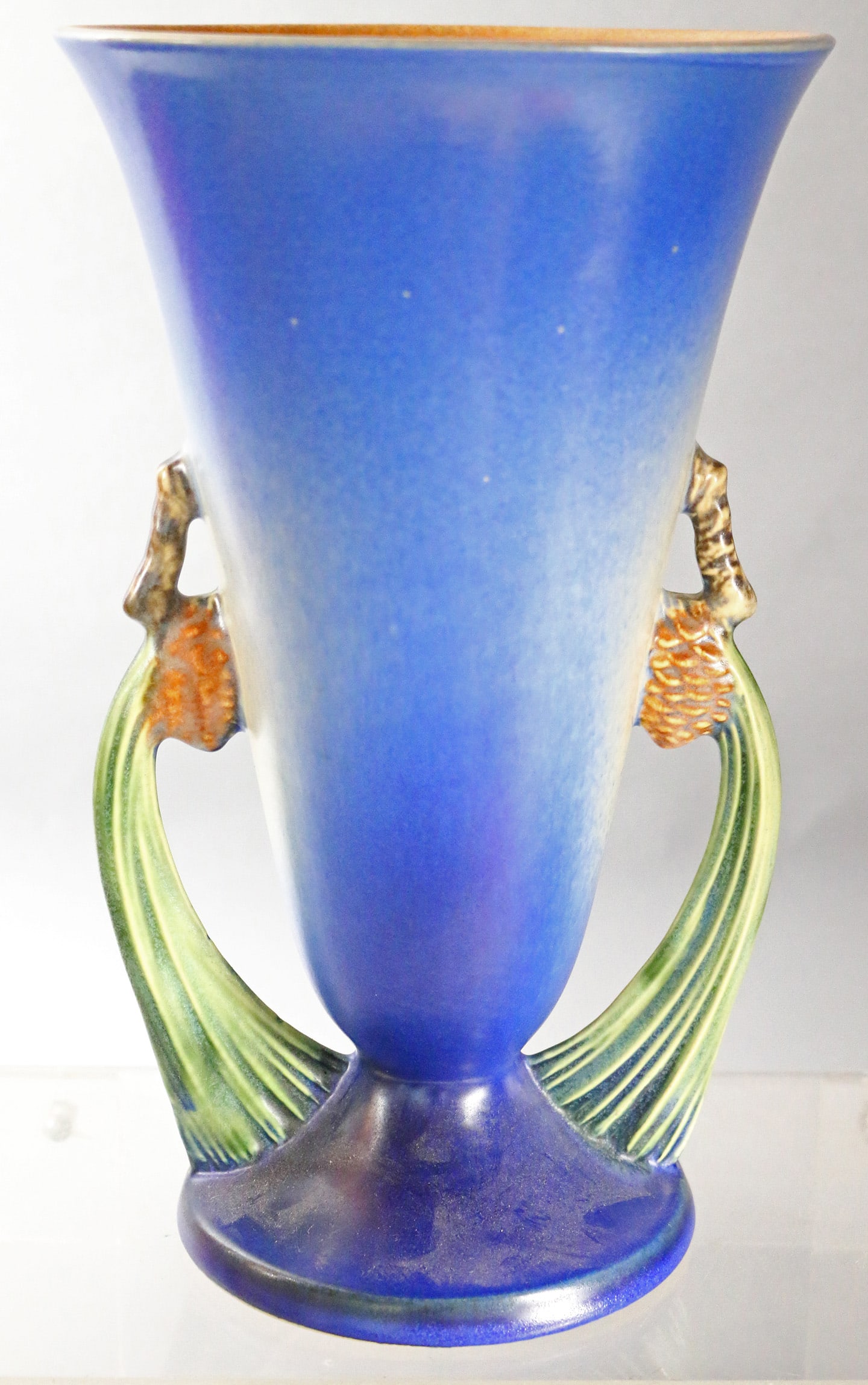 Roseville Blue Pinecone Two Handled Vase (1 of 3)