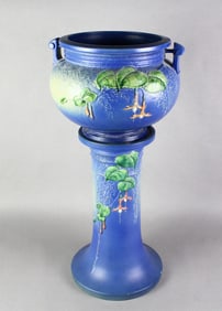 Roseville Fuschia Jardiniere & Pedestal