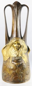 Firmin Marcelin Michelet  French Art Nouveau Bronze Vase