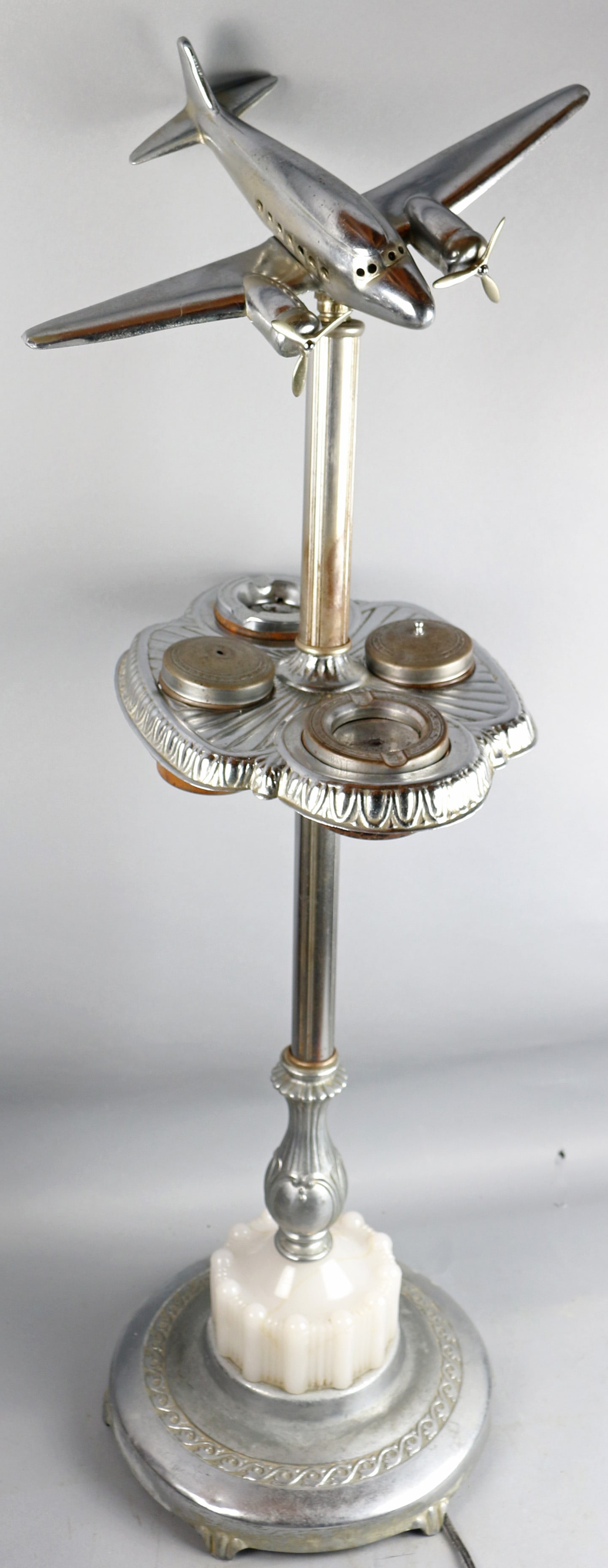1930s Art Deco Airplane Ashtray Smoking Stand Lamp (1 of 8)