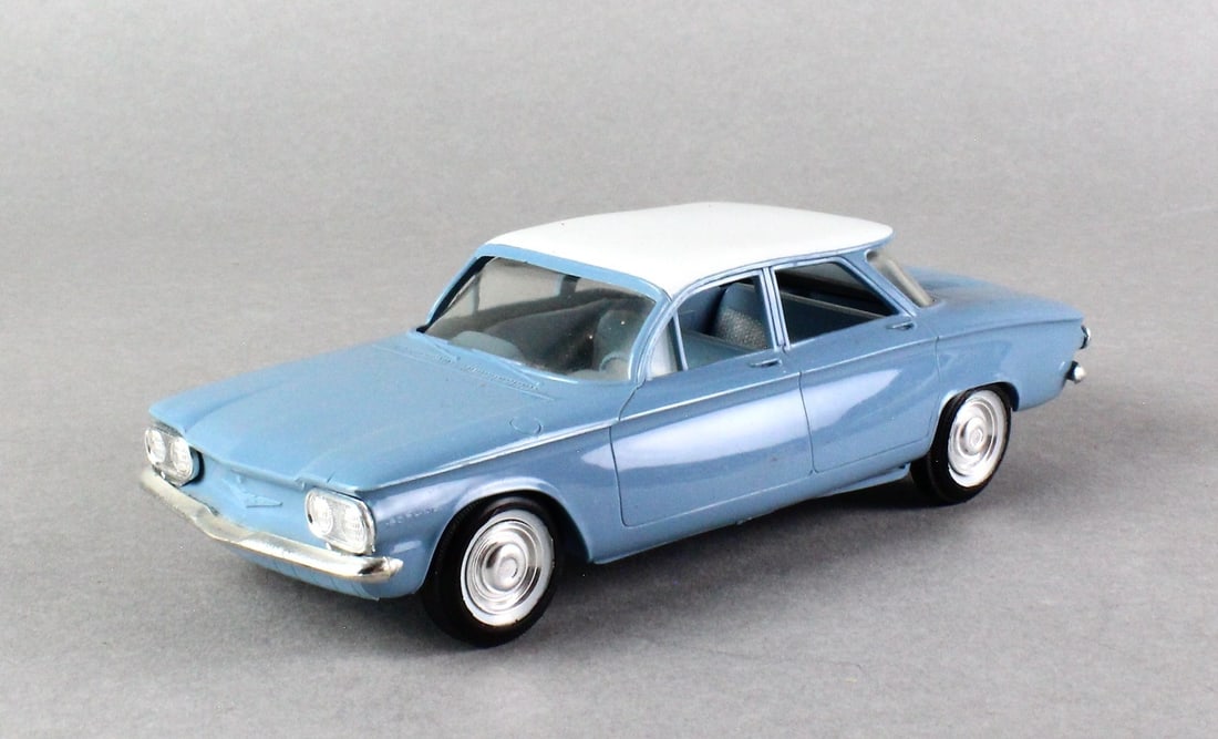 1960 Chevrolet Corvair Hardtop Dealer Promo Car: 1960 Chevrolet Corvair Hardtop Dealer Promo Car two tone blue, near mint coaster.