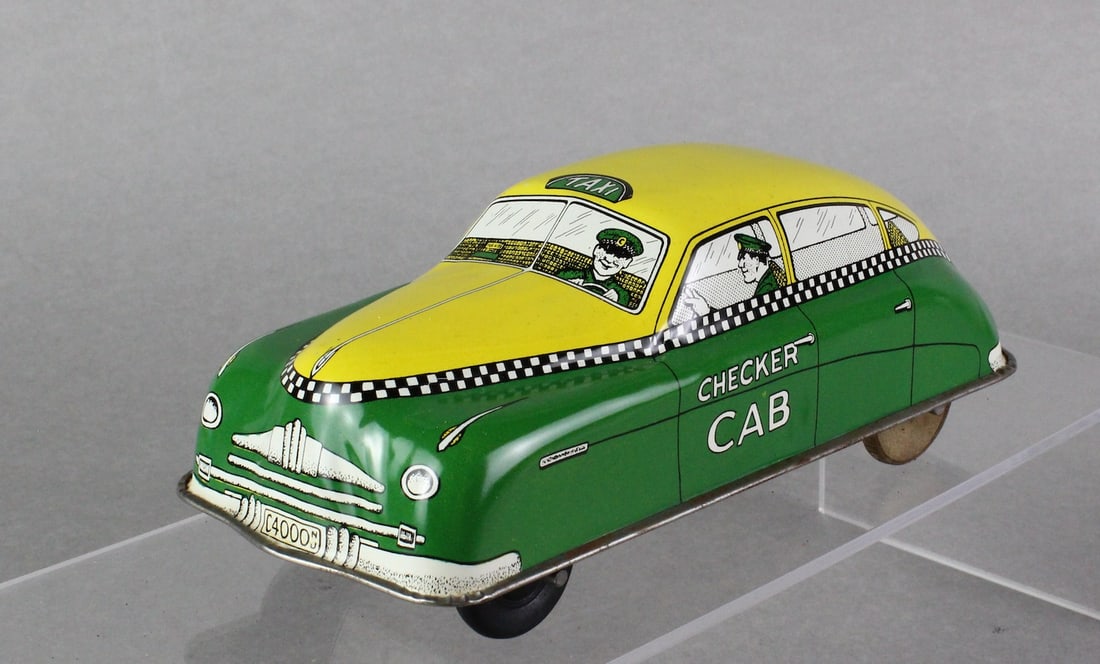1950s Courtland Checker Cab Wind Up: 1950s Courtland Checker Cab Wind Up. Clean litho, windup sluggish.