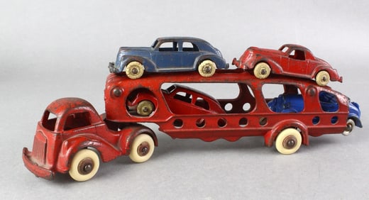 1939 Hubley Auto Hauler & 4 Cars