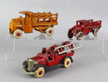 Hubley Cast Iron Trucks & Fire Engine