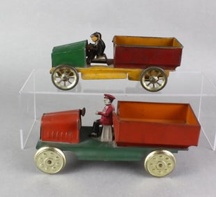 1930 Tin Dump Trucks with Drivers