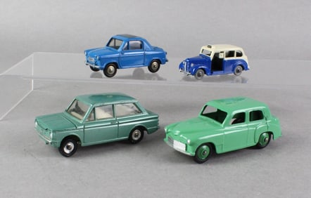 Dinky Toys Vespa, Austin Taxi, Hillman Imp & Minx