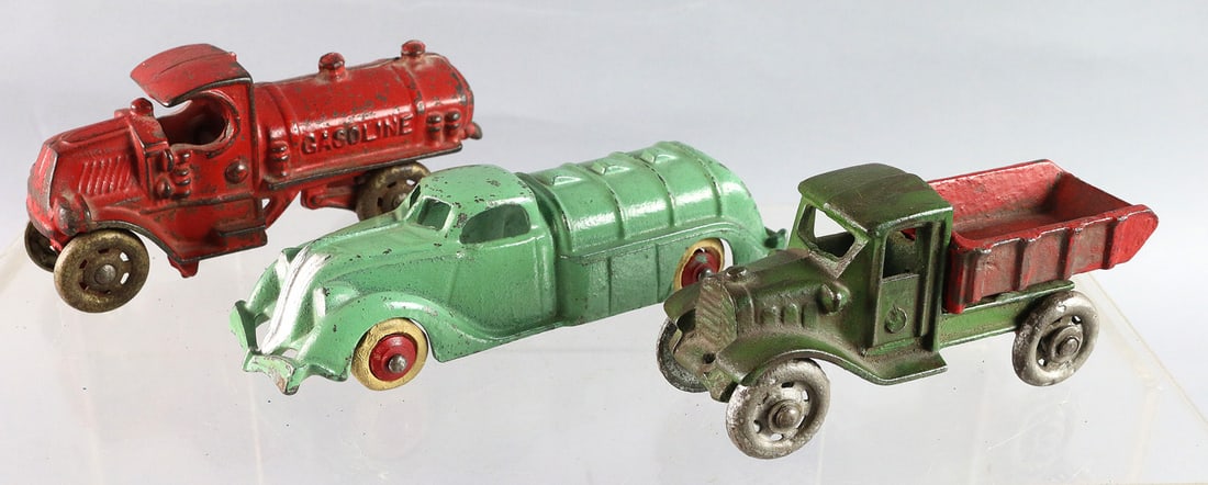 Williams Cast Iron Truck Lot: Williams and Cast Iron Truck with window struts, Lot of 3 total, 5, 6"
