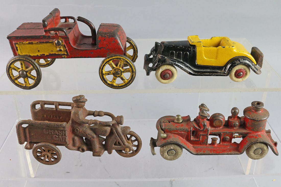 Hubley Cast Iron Lot with Early Tiller Car (1 of 3)