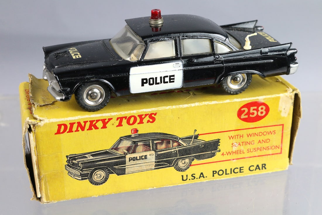 Dinky 258 USA Police Car In Box: Dinky 258 USA Police Car In Box