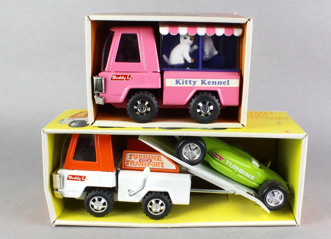 Buddy L Turbine Racer Transport & Kennel MIB: Buddy L Jr. Turbine Racer Transport & Kitty Kennel Mint never removed from the original box.