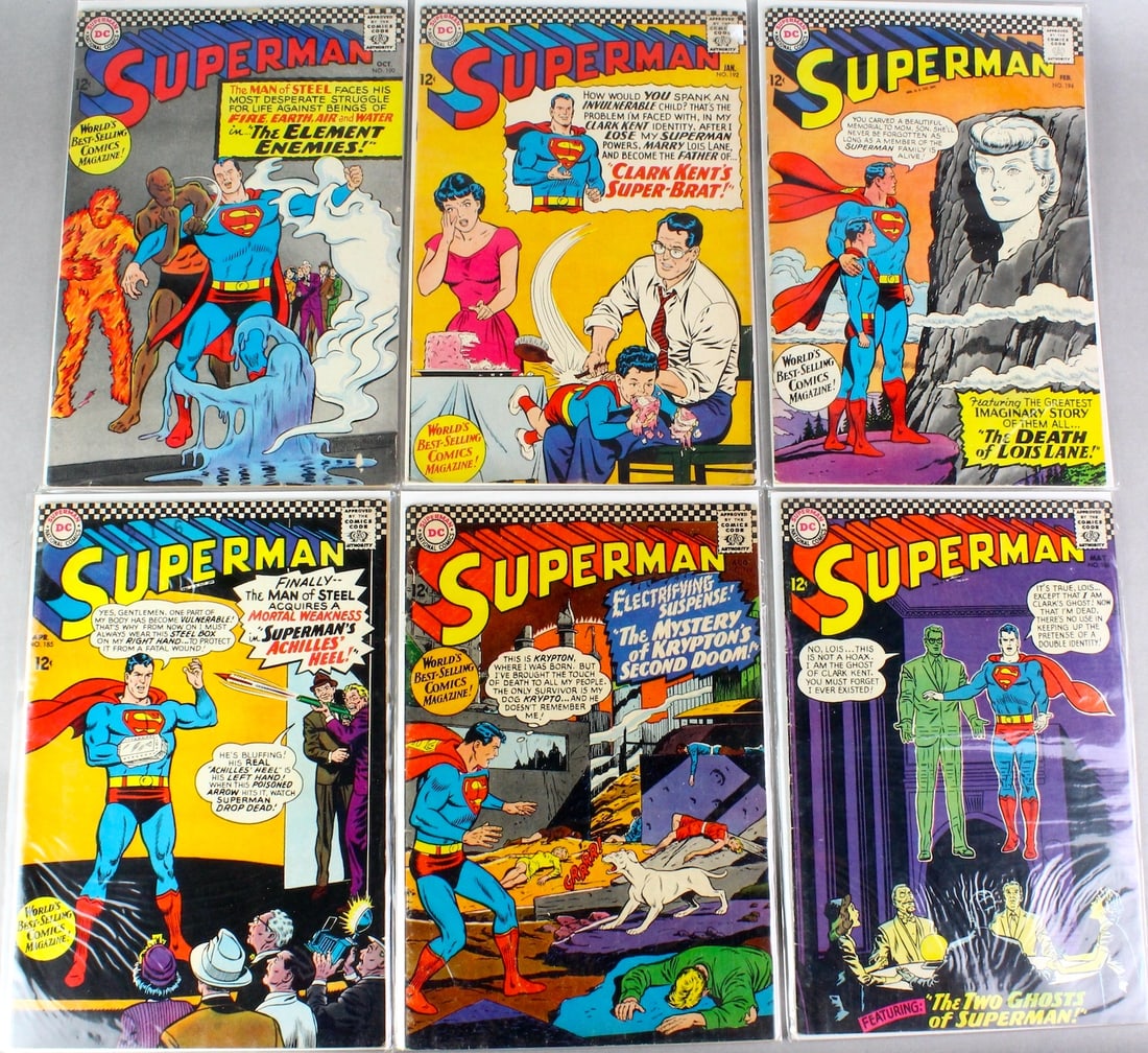 6 DC Comics, Superman 12 Cent Bagged & Boarded (1 of 7)