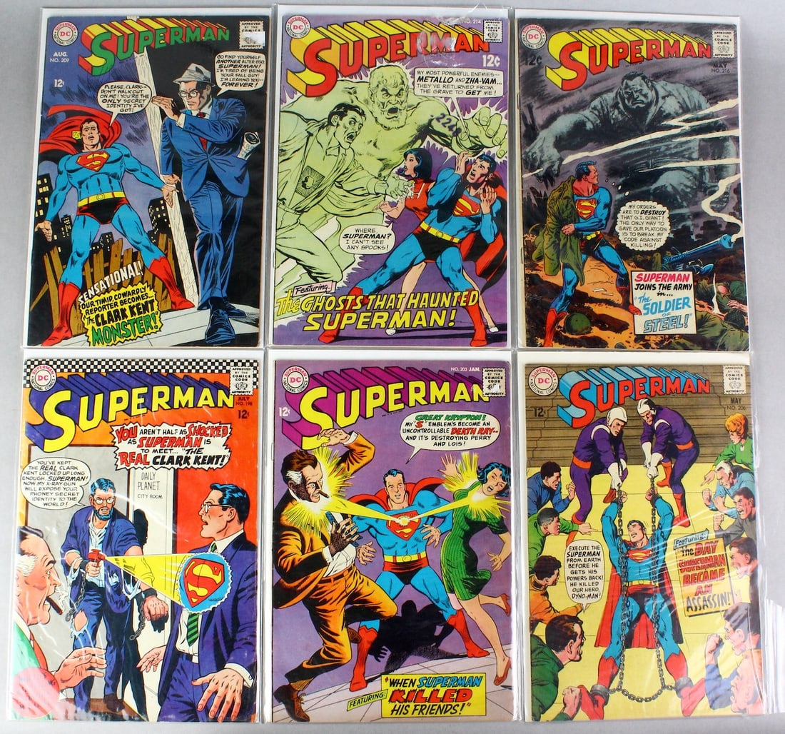 6 DC Comics, Superman 12 Cent Bagged & Boarded (1 of 7)