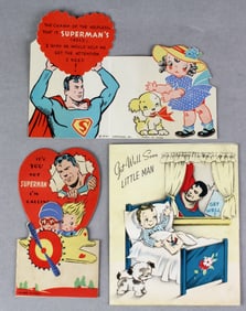1940s Superman Diecut Valentines Cards