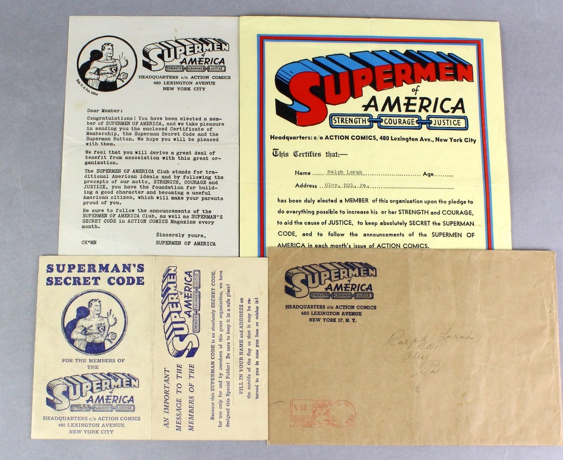 1940s Supermen of America Action Comics Membership (1 of 3)