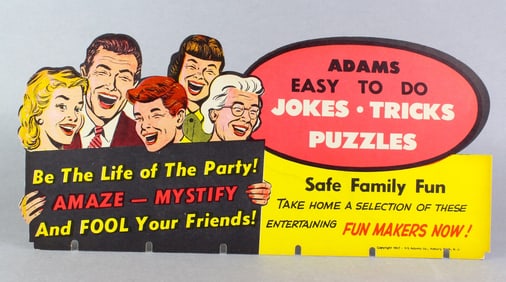 1957 Adams Jokes & Novelties Orginal Store Sign