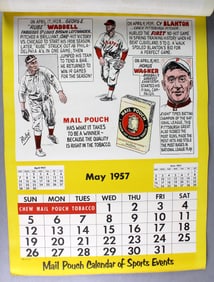 Mail Pouch Tobacco 1950s Calendar- Baseball, Sport