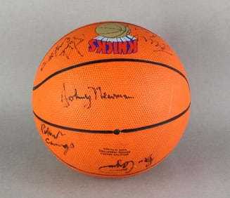 1987-88 New York Knicks Team Sign Basketball