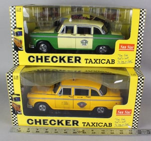 2 Sun Star Checker Cab Mint in Box Taxi Cabs