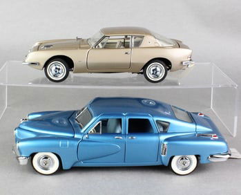 Franklin Mint Large Diecast Metal Tucker & Avanti Cars