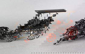 Hubley Cast Iron Surrey & Passengers: Cast Iron Surrey & Passengers. Early with tin roof. 14 inches long.