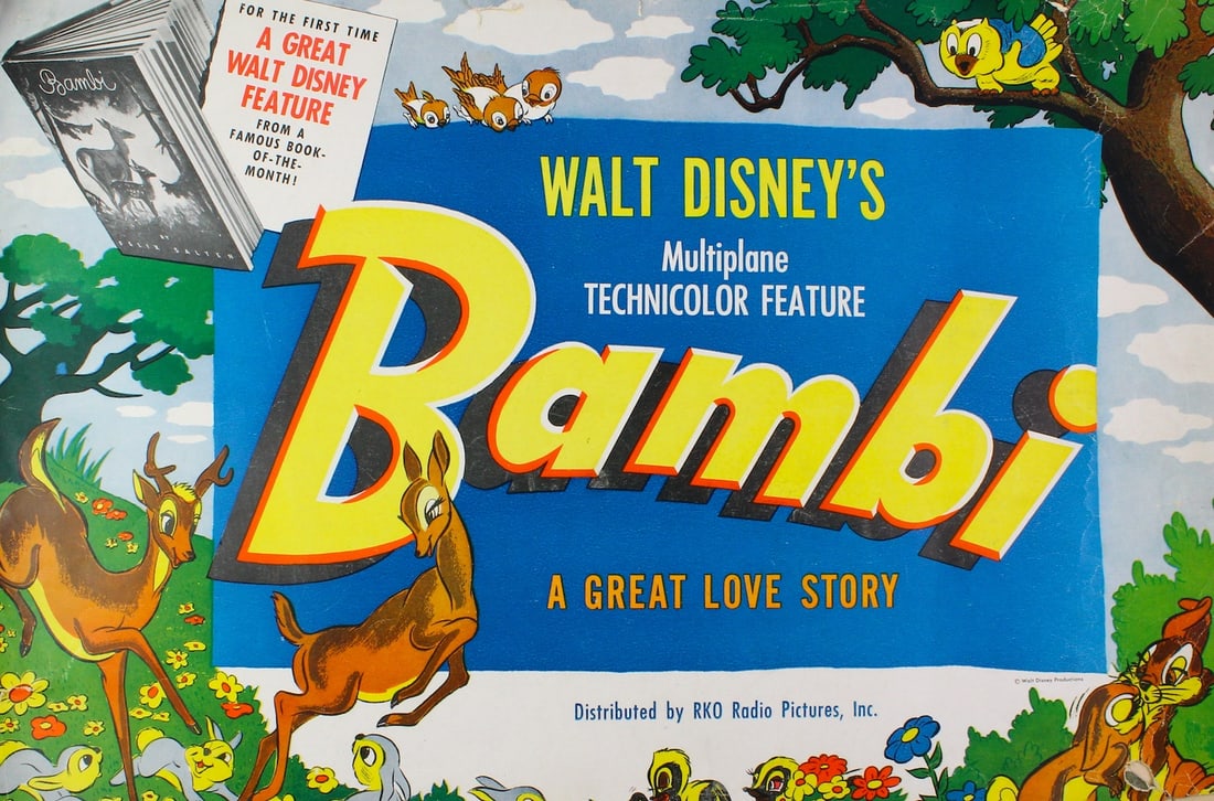 Walt Disney Bambi RKO Theater Press Book: Walt Disney Bambi RKO Theater Press Book. Very scarce original large Exhibitor Campaign Book with promotional options - posters, toys, books, stories and all items promoting the movie. For the Theater