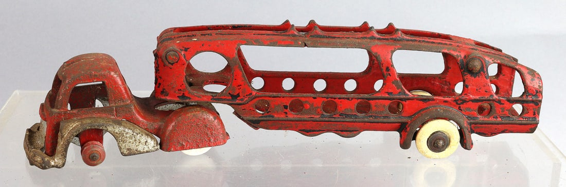 Hubley Cast Iron Auto Transport Truck: Hubley Cast Iron Auto Transport Truck, 11"
