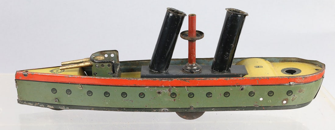 Hess Tin Litho Gunboat Germany, 9": Hess Tin Litho Gunboat Germany, 9"