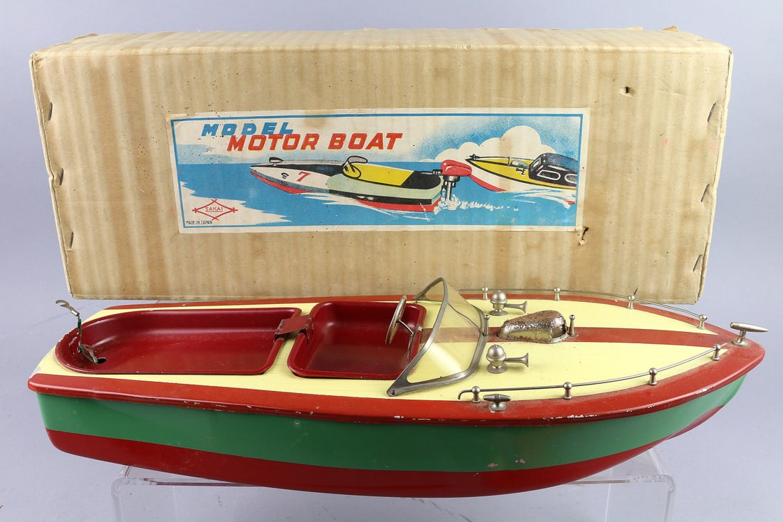 Model Motor Boat Sakai Japan In Box: Model Motor Boat Sakai Japan In Box, Batt Op 16"