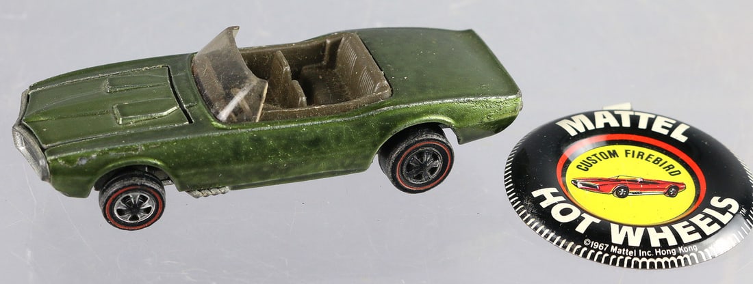 Hot Wheels Redline Custom Firebird Olive w Badge: Hot Wheels Redline Custom Firebird Olive w Badge