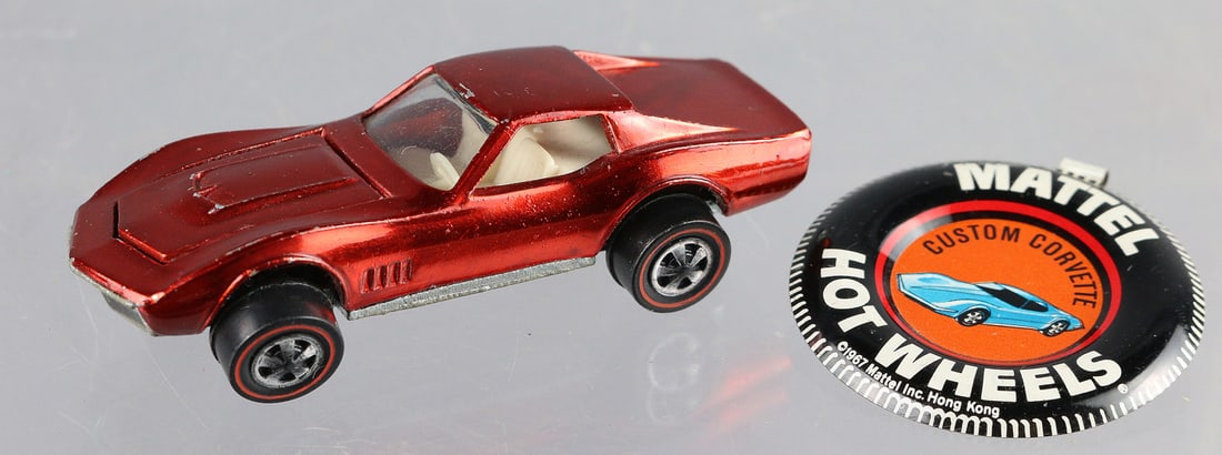 Hot Wheels Redline Custom Corvette w Badge EX: Hot Wheels Redline Custom Corvette w Badge EX